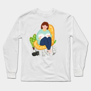 Study Girl At Home Long Sleeve T-Shirt